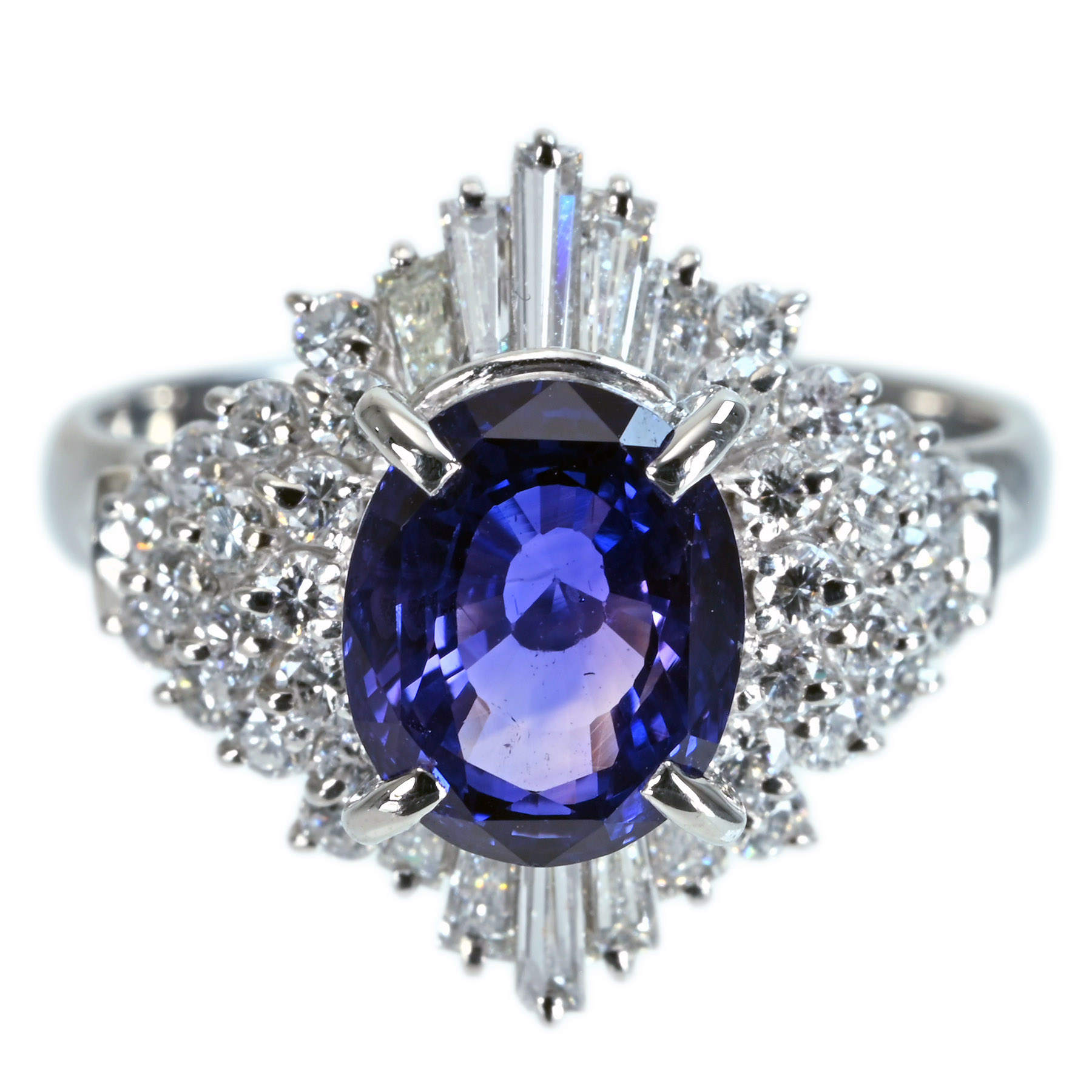 マダガスカル産サファイアリング PT900 S2.79ct D0.68ct 6.4g #13.5【中古】|FoL Jewelry 店