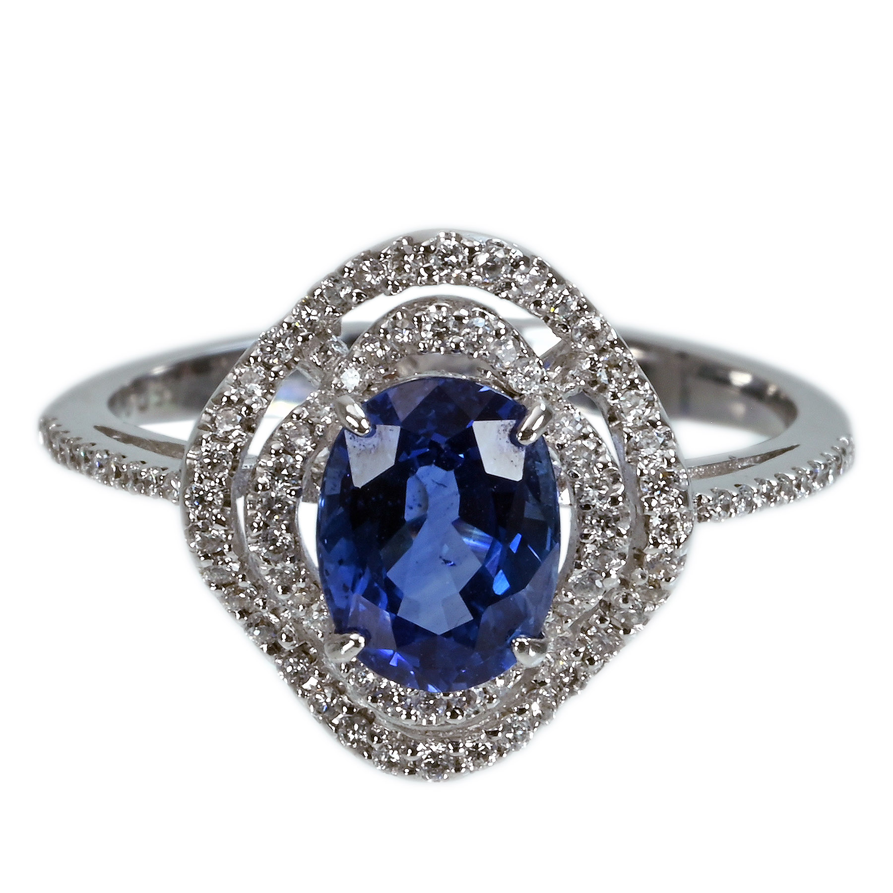 サファイアリング K18WG S1.55ct D0.28ct 3.31g #13【中古】|FoL Jewelry 店