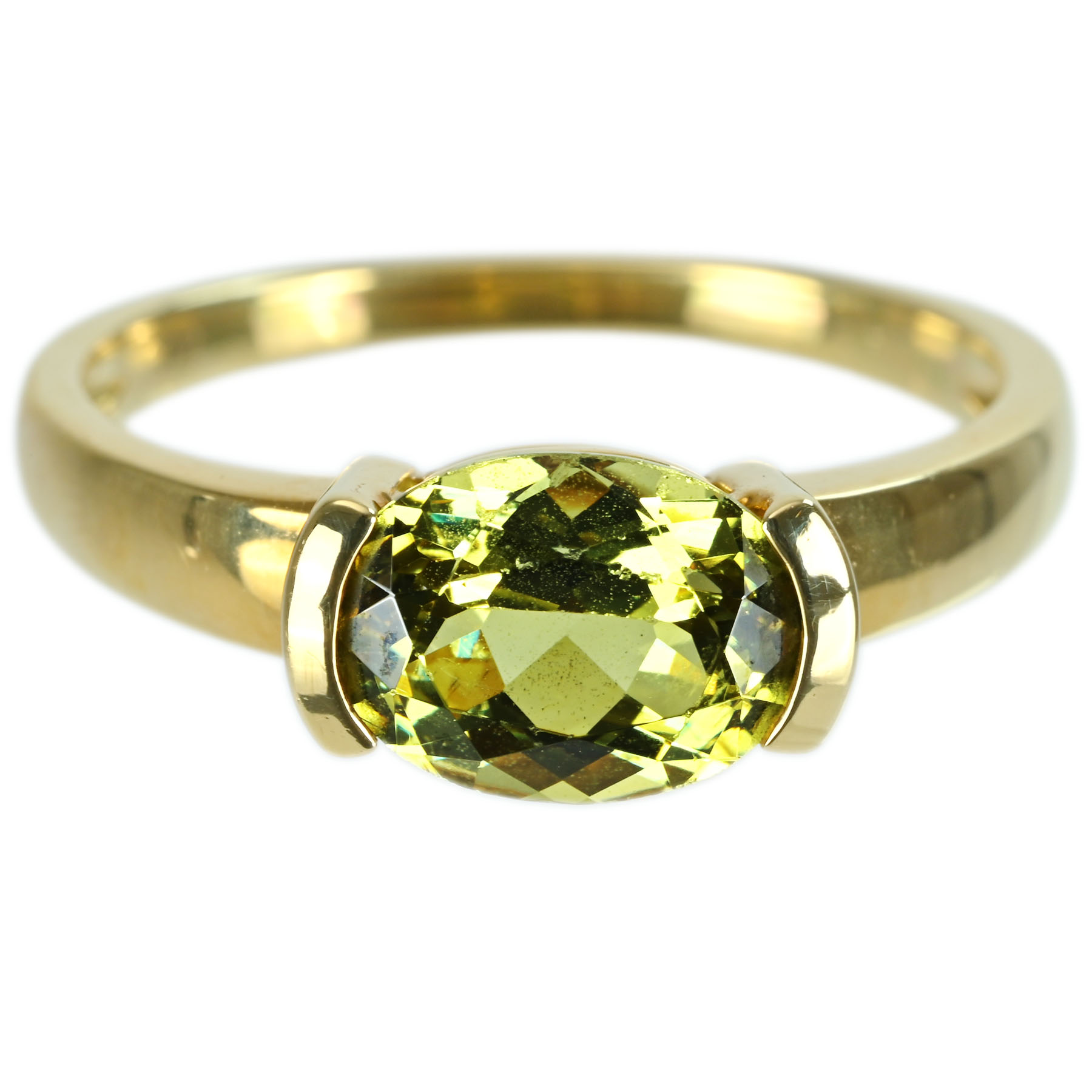 ペリドットリング K18YG PD2 .00ct 4.3g #16.5【中古】｜FoL Jewelry 店