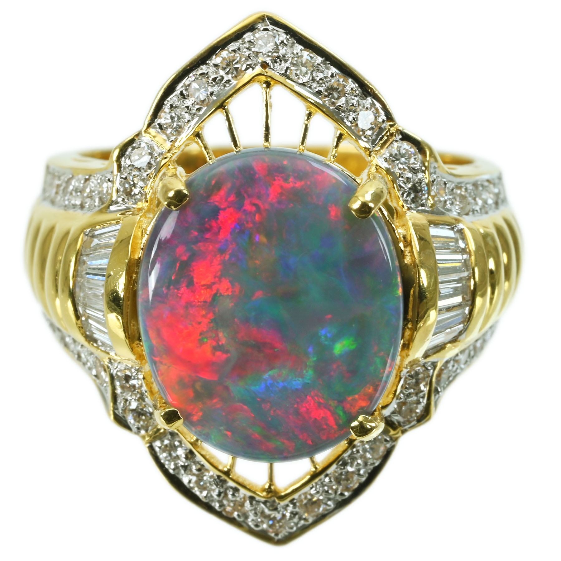 ブラックオパールリング K18YG 8.1g #12.5【中古】｜FoL Jewelry 店 297,000円