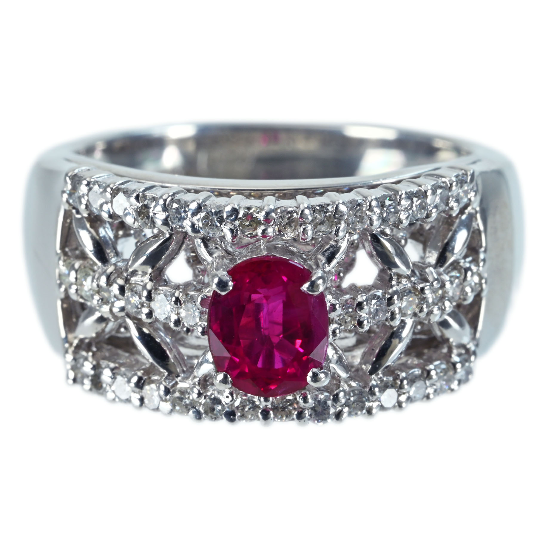 ミャンマー産ルビーリング PT900 R1.01ct D0.62ct 12.0g #11【中古】|FoL Jewelry 店