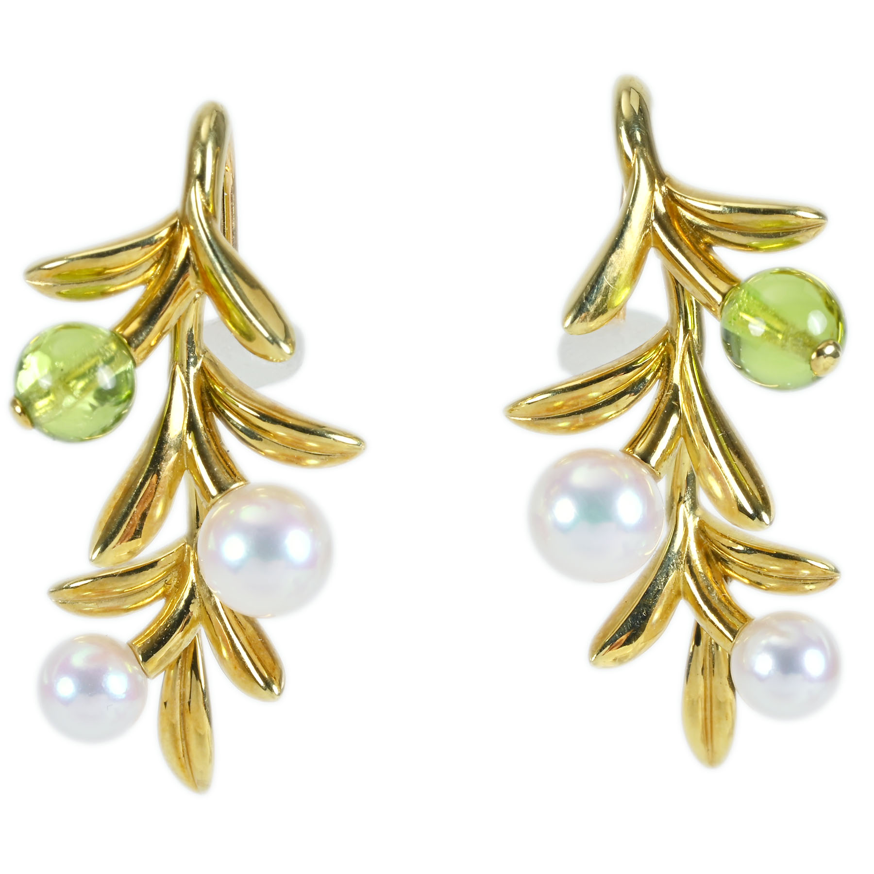 アコヤパール＆ペリドットピアス "MIKIMOTO" K18YG P4.0-5.5mm【中古】｜FoL Jewelry 店