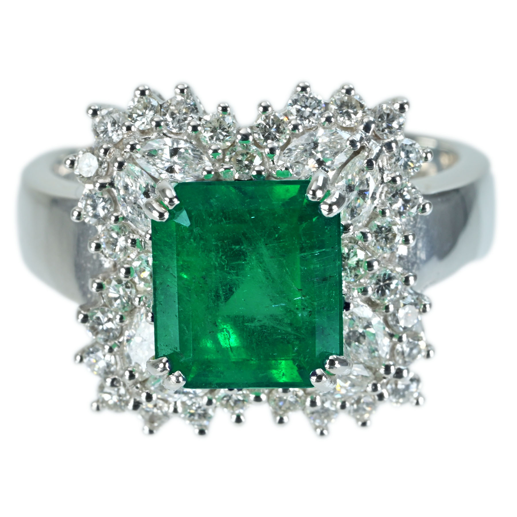 【中古】K18WG EMERALD RING エメラルドリング E2.74ct D0.87ct 7.2g #13|FoL Jewelry 店