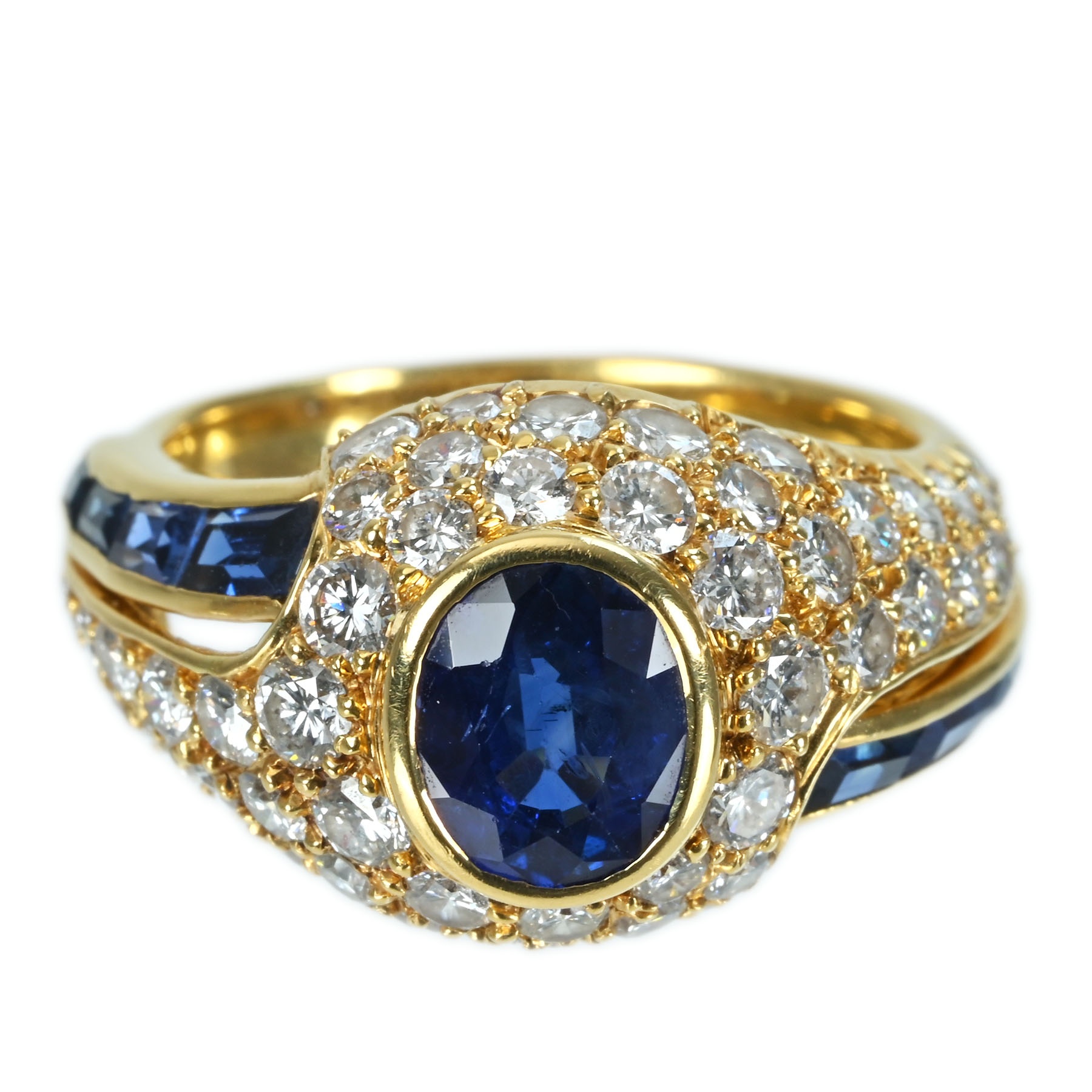 【中古】K18YG SAPPHIRE RING サファイアリング DIA 7.3g #12.5｜FoL Jewelry 店 204,600円
