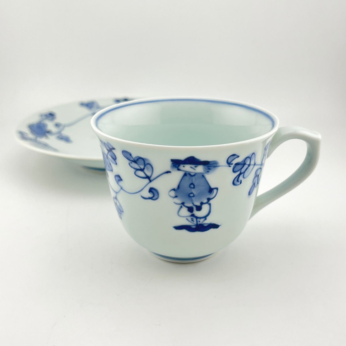 楽天市場】有田焼 しん窯 青花 花濃 百合型コーヒー碗皿 モダン カップ