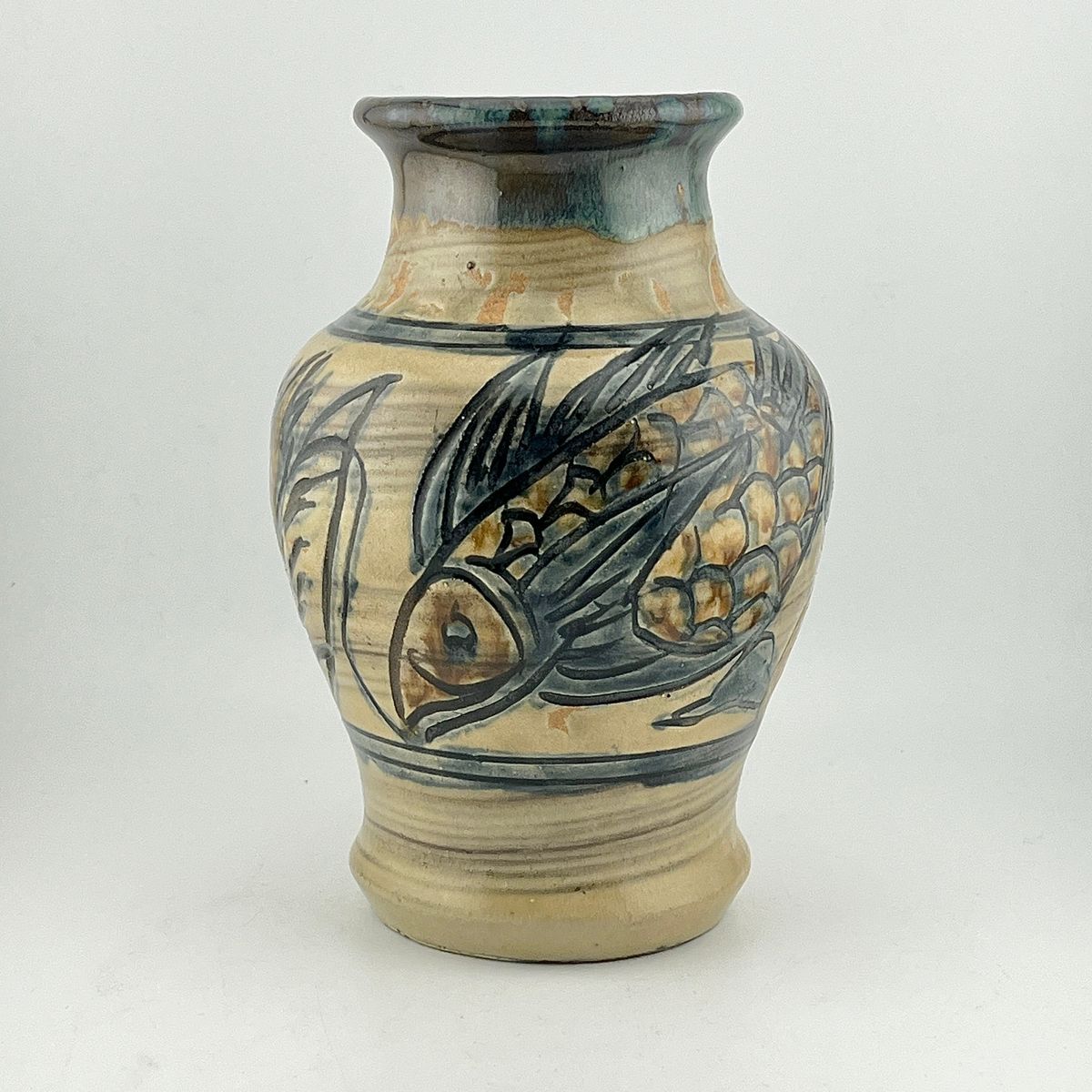 楽天市場】壺屋焼 人間国宝 金城次郎作 海老魚文急須 やちむん 花瓶 民