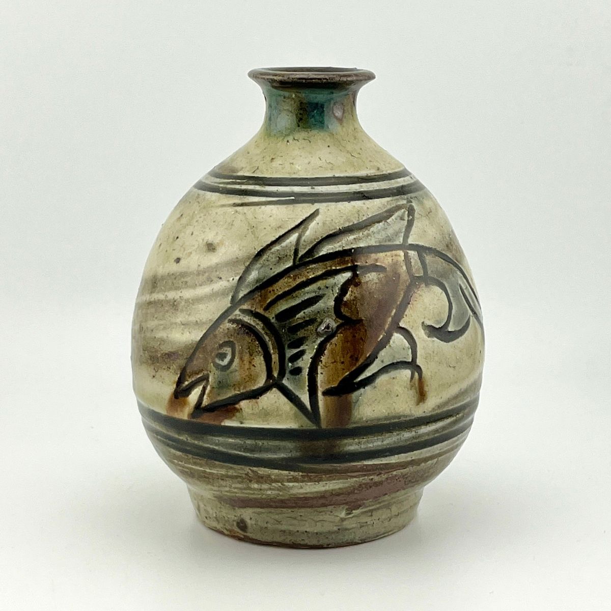 楽天市場】壺屋焼 人間国宝 金城次郎作 海老魚文花瓶 （箱直筆