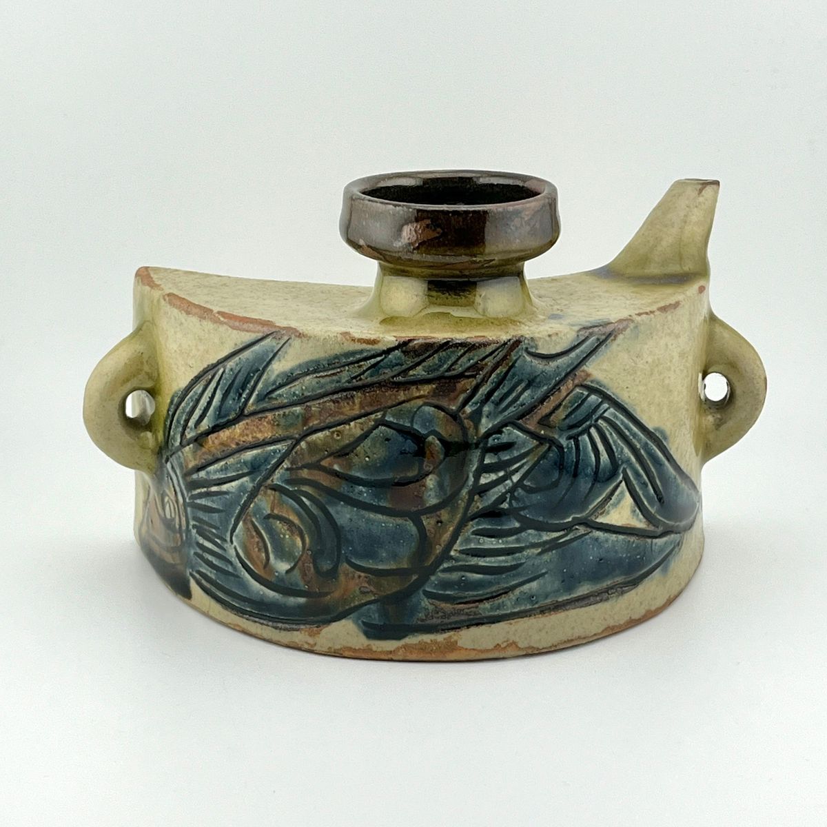 楽天市場】壺屋焼 人間国宝 金城次郎作 海老魚文急須 やちむん 花瓶 民