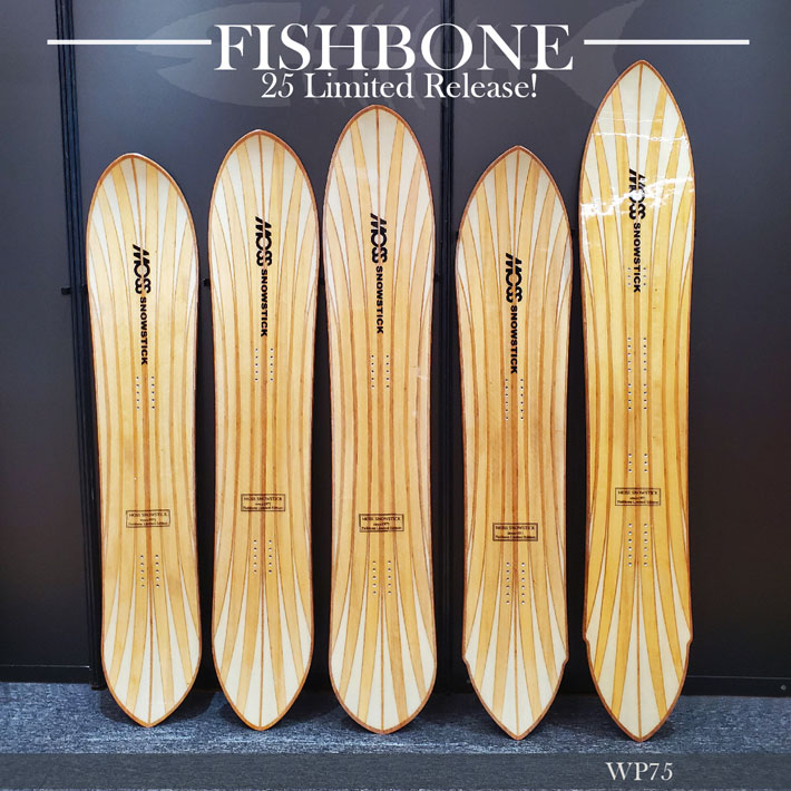 [即さし出し] 26-27 モス スノースティック MOSS SNOWSTICK アーリーモデル FISHBONE WING-PIN75 175珊 POWDER 黒色火薬ゲーム盤 スノーボード スノボ 板 2026 2027