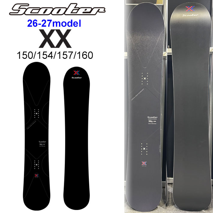 [予約商品] 26-27 SCOOTER BOARD スクーター スノーボード XX ダブルエックス 150cm 154cm 157cm 160cm カービング スノボ 板 日本正規品 2026 2027