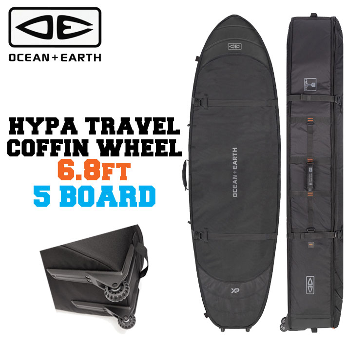 捉え所の無い入れもの 周遊入れもの OCEAN＆EARTH サーフボードケース HYPA FISH/SHORT TRAVEL COVER WHEEL 5BOARD [6’8] 5本納める オーシャンアンドアース [サーフトリップ特集]