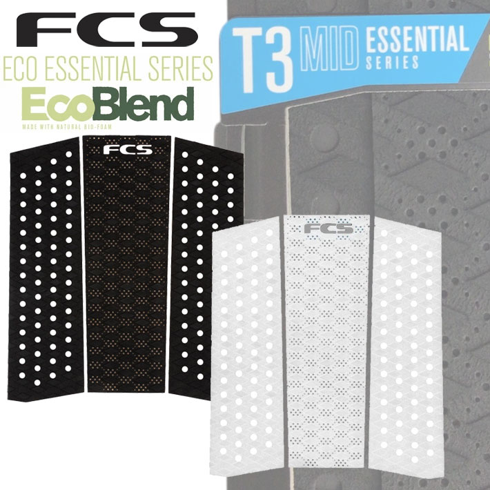 FCS T3 Essential Series デッキパッド 3ピース FCS デッキパッド [T-3 PIN] サーフトラクション 3ピース エフ