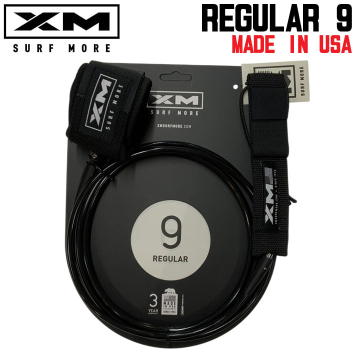 エックスエム REGULAR 9\u00270 リーシュコード ANKLE 足関節用 MADE IN USA 9フィート 波乗り サーフゲーム盤 遊撃手ゲーム盤 リーシュ 2025 XM【即】