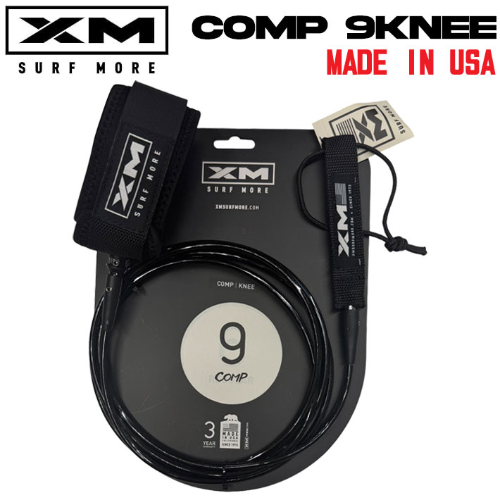 エックスエム COMP 9\u00270 KNEE リーシュコード 膝用 ひざ用 MADE IN USA 9フィート 波乗り サーフゲーム盤 遊撃手ゲーム盤 リーシュ 2025 XM【即】