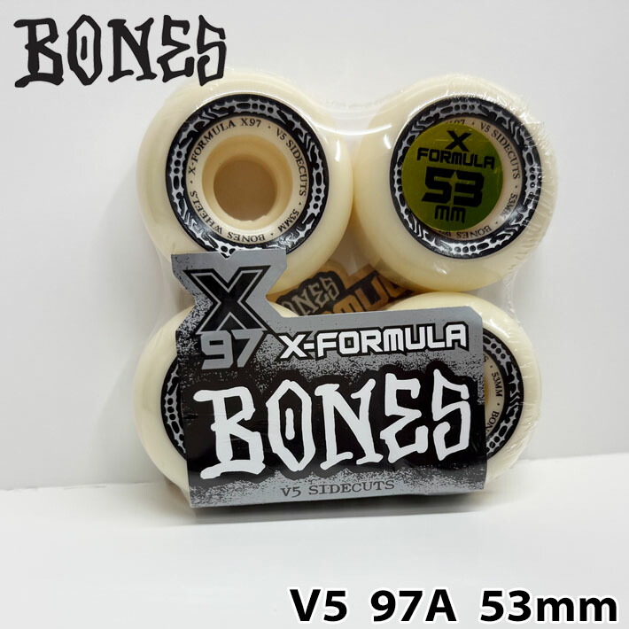 2026 滑るゲーム盤 ウィール BONES WHEEL X-FORMULA SIDECUT ボーンズ ウィール V5 53粍 97A [4] スケボー ウィール 4個書き割り エックスフォーミュラー 側面撥ねのける【即】