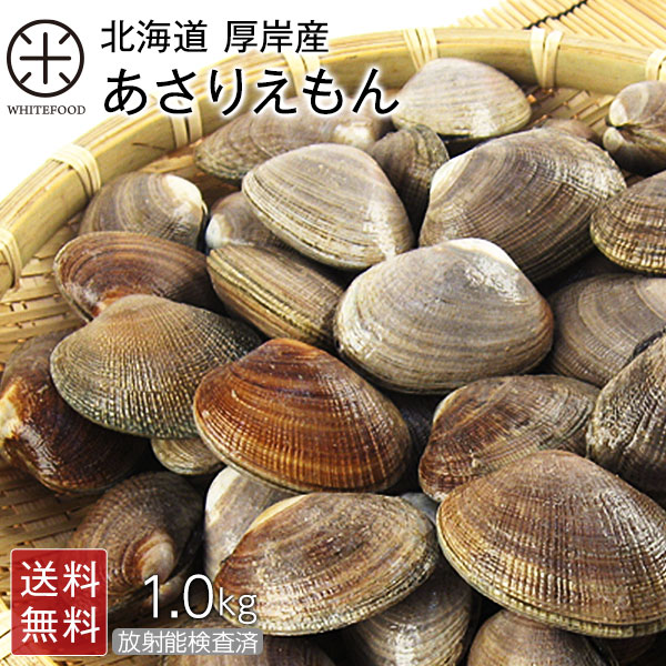楽天市場】北海道 厚岸産 ごろっと殻付特大あさり 800g(あさりえもん