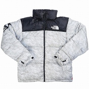 SUPREME シュプリーム &times;THE NORTH FACE 19AW Paper Print Nuptse Jacket ジャケット 灰 Size 【S】 【新古品・未使用品】 20751967｜ブランド古着のフールズジャッジ