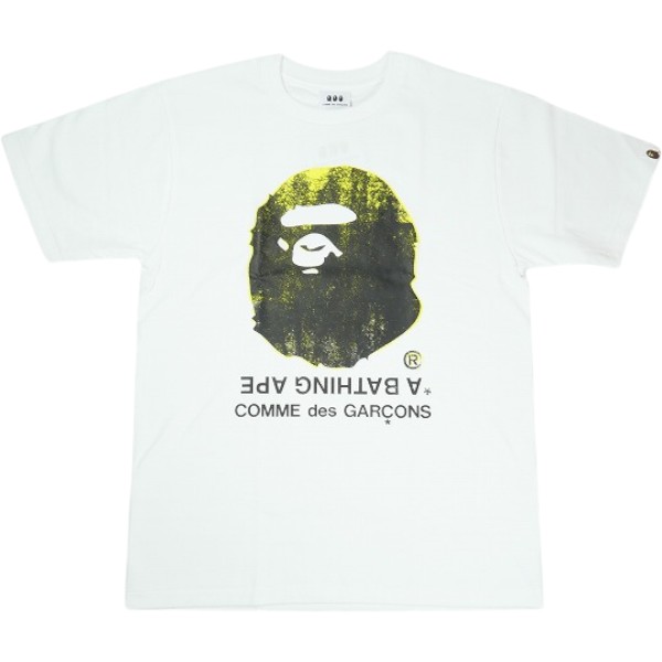 A BATHING APE ア ベイシング エイプ  ×COMME des GARCONS BIG APE HEAD TEE WHITE 大阪バス発着場押さえるプルオーバー 白 Size 【M】 【新古品・未当て嵌める品】 30007491