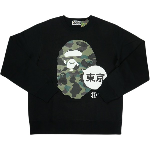 A BATHING APE ア ベイシング エイプ 26SS 1ST CAMO APE HEAD TOKYO CREWNECK SWEATSHIRT BLACK 日本の首都押さえるクルーネックスウェット 黒 Size 【L】 【新古品・未当て嵌める品】 30009213