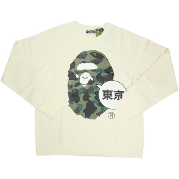A BATHING APE ア ベイシング エイプ 26SS 1ST CAMO APE HEAD TOKYO CREWNECK SWEATSHIRT IVORY 日本の首都押さえるクルーネックスウェット 象牙色 Size 【M】 【新古品・未当て嵌める品】 30009214