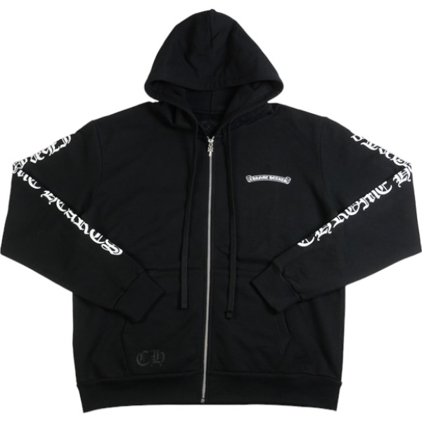 CHROME HEARTS クロム・ハーツ SCROLL FULL ZIP HOODIE BLACK ジップパーカー 黒 Size 【XL】 【新古品・未当て嵌める品】 20837676
