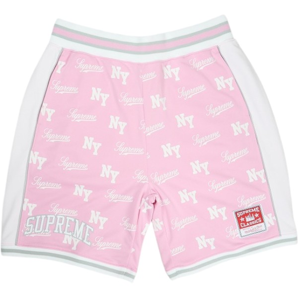 SUPREME シュプリーム ×Mitchell\u0026Ness 26SS Monogram Basketball Short Pink さる股引き サクラ色 Size 【M】 【新古品・未当て嵌める品】 30008556