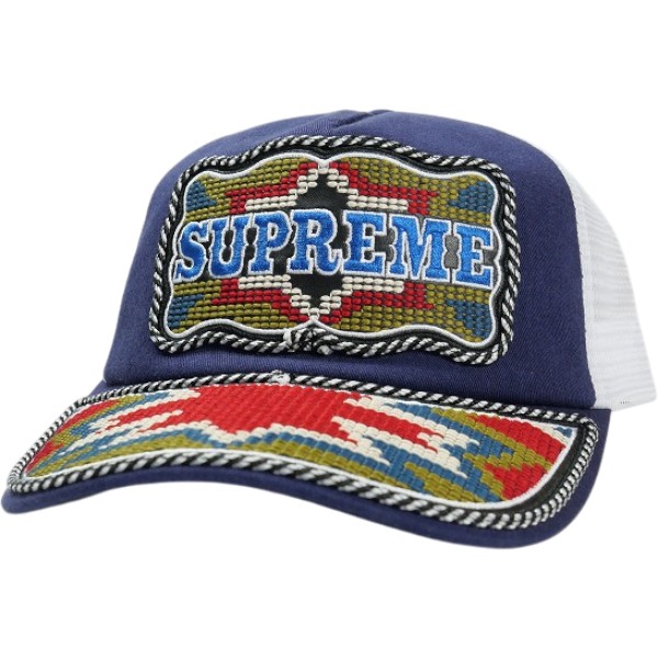 SUPREME シュプリーム 26SS Western Embroidered Mesh Back 5-Panel Navy 旗がしら 紺 Size 【無償性】 【新古品・未当てはめる品】 30009058