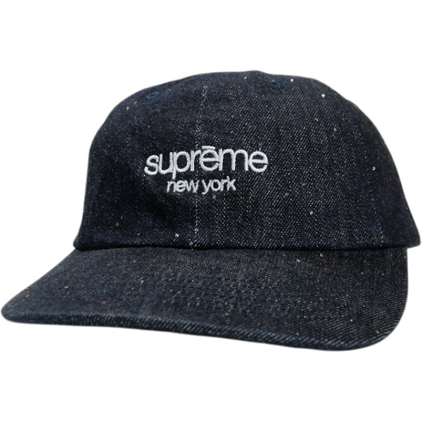 SUPREME シュプリーム 26SS Sequin Denim Classic Logo 6-Panel Indigo キャップ インディゴ Size 【フリー】 【新古品・未使用品】 30012257｜ブランド古着のフールズジャッジ