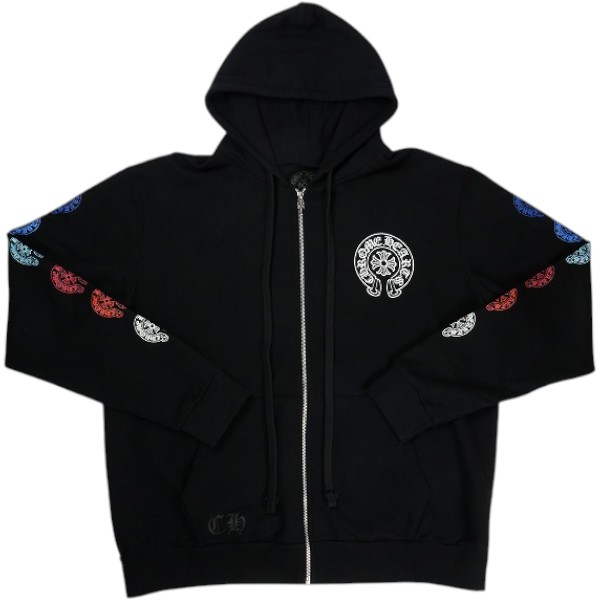 CHROME HEARTS クロム・ハーツ MULTI COLOR HORSESHOE FULL ZIP HOODIE BLACK/MULTI ジップパーカー 黒 Size 【M】 【新古品・未当て嵌める品】 30006971