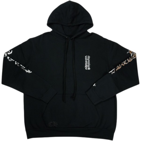 CHROME HEARTS クロム・ハーツ WWW.CHROMEHEARTS.COM SILVER GLITTER HOODIE BLACK パーカー 黒銀 Size 【L】 【新古品・未当てはめる品】 30006923