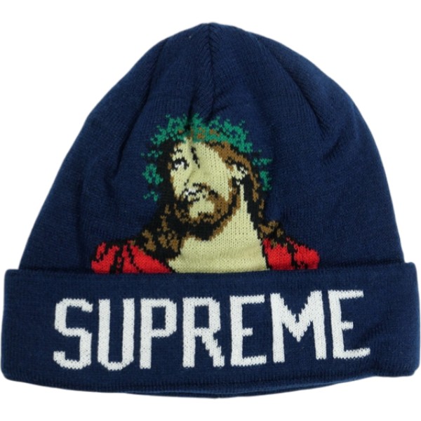SUPREME シュプリーム 13AW INRI Beanie Navy ビーニー 紺 Size 【フリー】 【中古品-ほぼ新品】 20837917