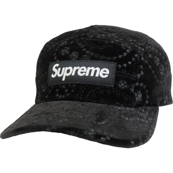SUPREME シュプリーム 23AW Velvet Paisley Camp Cap Black キャンプキャップ 黒 Size 【フリー】 【新古品・未使用品】 30012224|ブランド古着のフールズジャッジ