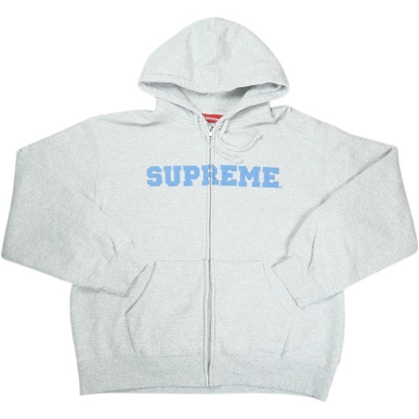 SUPREME シュプリーム 25FW Collegiate Applique Zip Up Hooded Sweatshirt Ash Grey ジップパーカー 薄灰 Size 【L】 【中古品-好いたらしい】 30009347