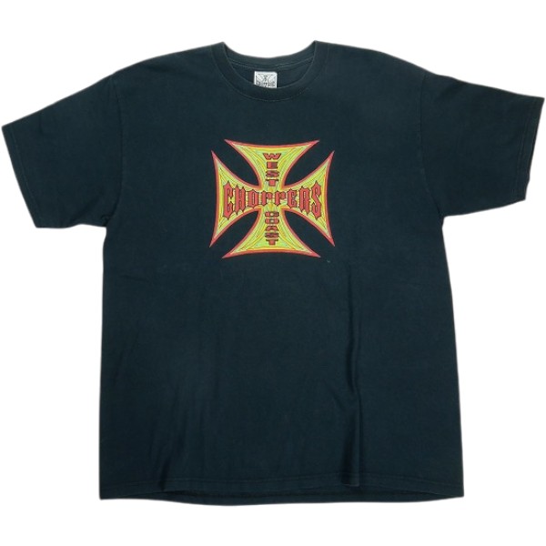 VINTAGE ヴィンテージ West Coast Choppers ウェストコーストチョッパーズ Iron Cross Coffin Logo Tee ティーシャツ  黒 Size 【XL】 【中古品-好いたらしい】 30009682