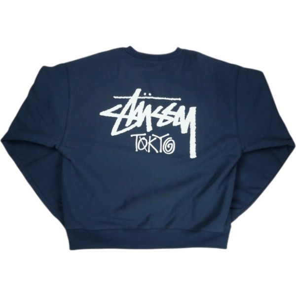 STUSSY ステューシー STOCK TOKYO CREW NAVY 東京限定クルーネックスウェット 紺 Size 【XL】 【新古品・未使用品】 20838700｜ブランド古着のフールズジャッジ