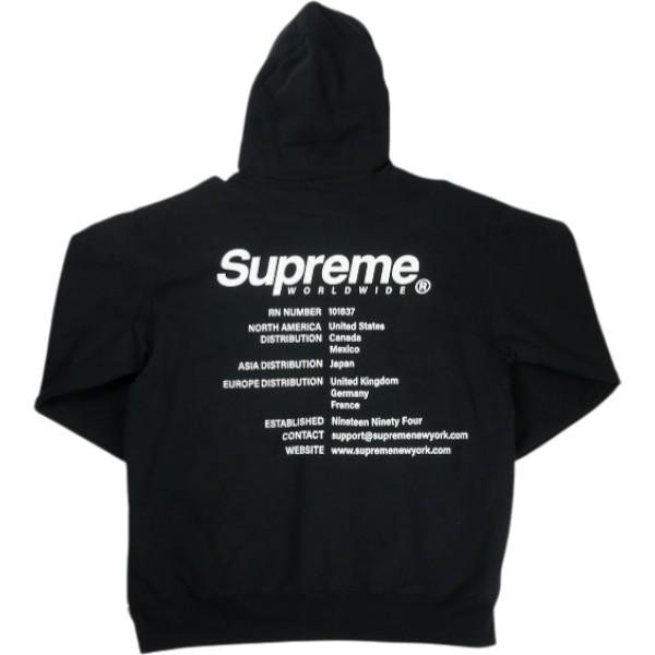 SUPREME シュプリーム 23SS Worldwide Hooded Sweatshirt Black スウェットパーカー 黒 Size 【XL】 【中古品-ほぼ新品】 20838868|ブランド古着のフールズジャッジ