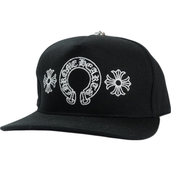 CHROME HEARTS クロム・ハーツ HORSESHOE CROSS BSBL CAP DENIM BLACK キャップ 黒 Size 【フリー】 【新古品・未使用品】 30006994|ブランド古着のフールズジャッジ