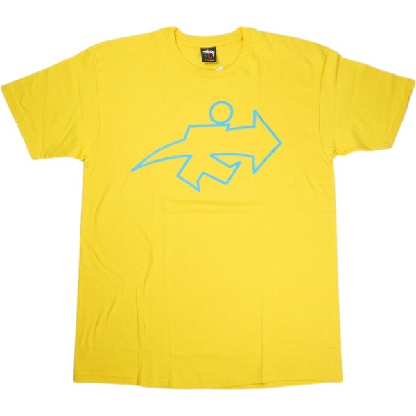STUSSY ステューシー ERIC HAZE SURF MAN TEE ティーシャツ 黄 Size 【L】 【中古品-ほぼ新品】 30008385