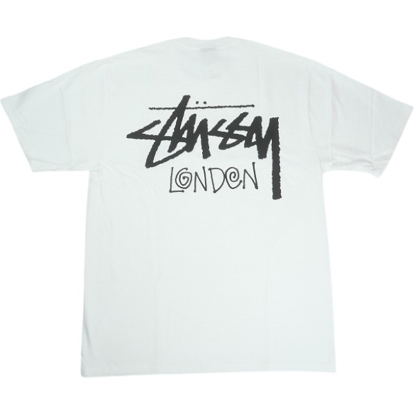 STUSSY ステューシー STOCK LONDON TEE WHITE ロンドン限定Tシャツ 白 Size 【XL】 【新古品・未使用品】 30008598|ブランド古着のフールズジャッジ