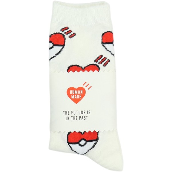 HUMAN MADE ヒューマンメイド ×POKEMON MADE 26SS SOCKS モンスターボール靴下 白赤 Size 【M】 【新古品・未使用品】 30009143|ブランド古着のフールズジャッジ