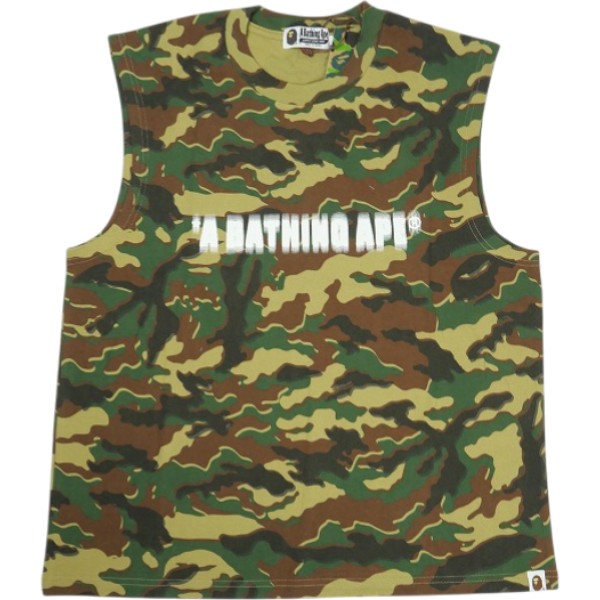A BATHING APE ア ベイシング エイプ 26SS GLITCH WOODLAND CAMO HEAVY WASH CROPPED FIT TANK TOP GREEN 貯蔵タンクとっ始め 緑 Size 【L】 【新古品・未当て嵌める品】 20839554 メンズファッション-トップス