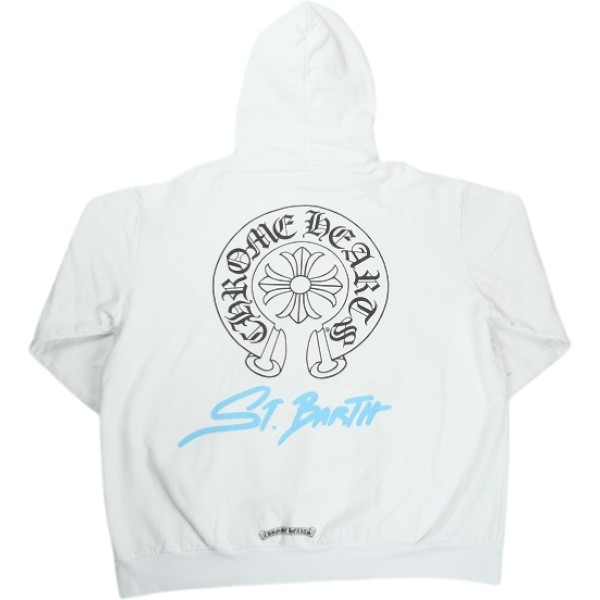 CHROME HEARTS クロム・ハーツ ST BARTH SWTSHRT PLVR LTD セントバース制限事項 刷り上げるロゴタイプ ティーシャツパーカー 白 Size 【XL】 【中古品-人並み外れたに好いたらしい】 20838167