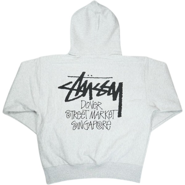 STUSSY ステューシー &times;DOVER STREET MARKET STOCK DSM SINGAPORE HOODIE ASH GRAY パーカー 灰 Size 【M】 【新古品・未使用品】 20839185｜ブランド古着のフールズジャッジ