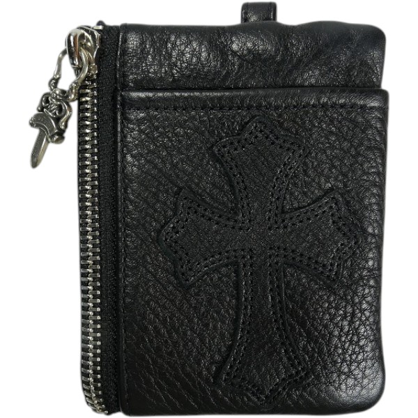 CHROME HEARTS クロム・ハーツ DOUBLE ZIP CEM CRS PATCH BLACK ウォレット 黒 Size 【無償性】 【新古品・未当て嵌める品】 20840970