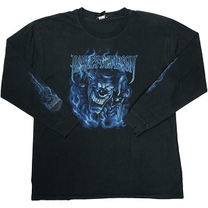 VINTAGE ヴィンテージ Harley-Davidson ハーレーダビッドソン Pierrot Logo Blue Flame LS Tee ロンT 黒 Size 【XL相当】 【中古品-良い】 20827811｜ブランド古着のフールズジャッジ