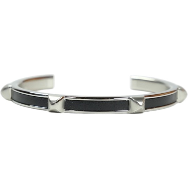 HERMES エルメス BRACELET JONC ATHENA アテナ NOIR T3 バングル 腕輪 黒銀 Size 【3】 【新古品・未当て嵌める品】 20840194