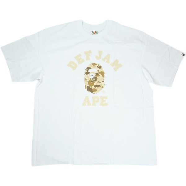 A BATHING APE ア ベイシング エイプ ×DEFJAM CAMO COLLEGE RELAXED FIT TEE WHITE/BEIGE プルオーバー 白 Size 【XL】 【新古品・未当て嵌める品】 20840653