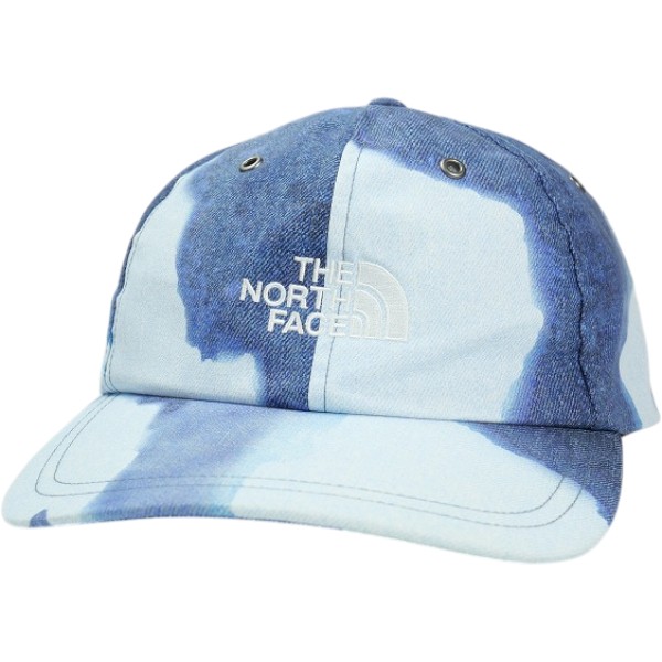 SUPREME シュプリーム &times;THE NORTH FACE 22AW Bleached Denim Print 6-Panel Ingido キャップ インディゴ Size 【フリー】 【新古品・未使用品】 30005557｜ブランド古着のフールズジャッジ