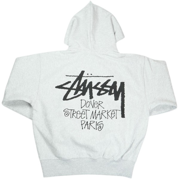 STUSSY ステューシー &times;DOVER STREET MARKET STOCK DSM PARIS HOODIE ASH HEATHER パーカー 灰 Size 【M】 【新古品・未使用品】 30008716｜ブランド古着のフールズジャッジ