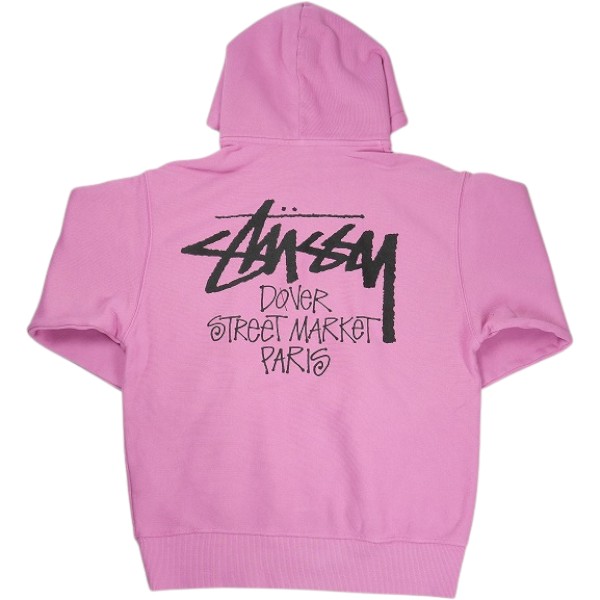 STUSSY ステューシー ×DOVER STREET MARKET STOCK DSM PARIS HOODIE PINK パーカー ピンク Size 【M】 【新古品・未使用品】 30008729|ブランド古着のフールズジャッジ